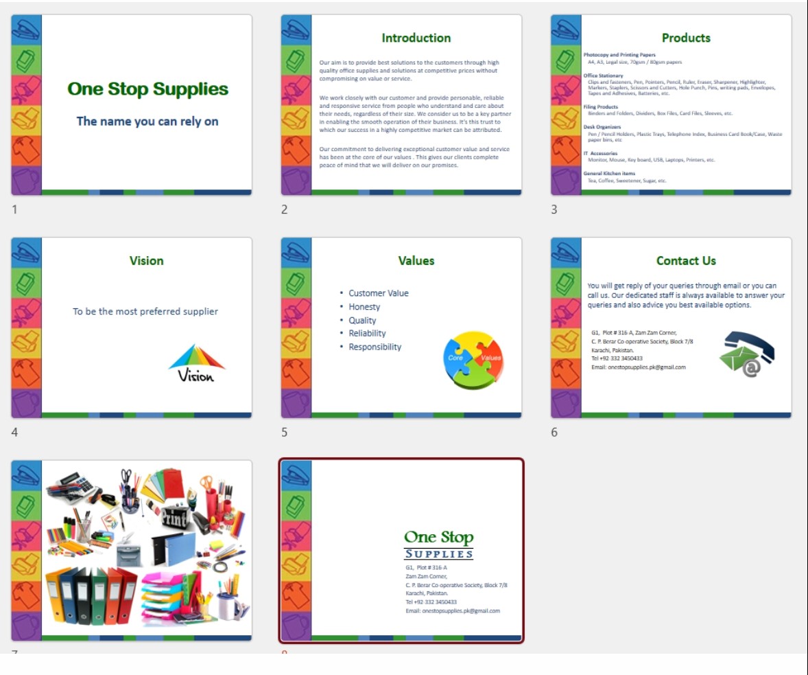 One Stop Supplies Presentation